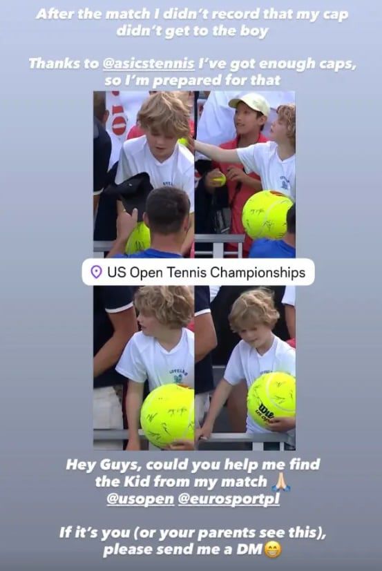 모자를 뺏긴 소년을 찾아 나선 카밀 마이흐르작./인스타그램