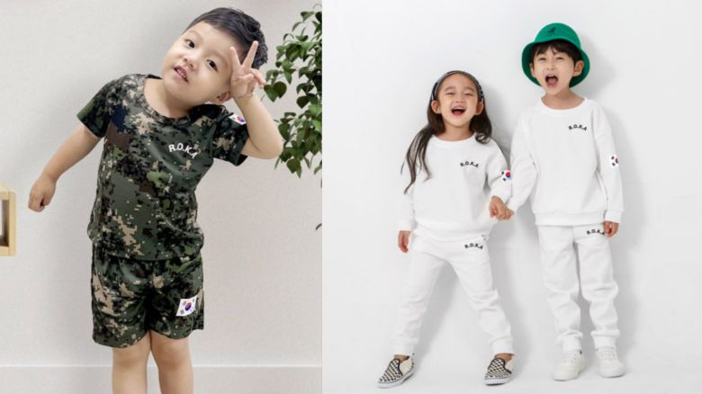 다양한 로카티 상하복을 입은 유아 모델들. /인터넷 커뮤니티