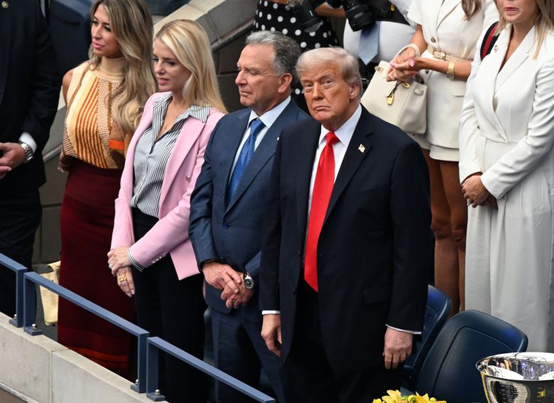 도널드 트럼프 미국 대통령이 7일 뉴욕에서 열린 2025 US 오픈 테니스 남자 결승전에 참석해 있다. /UPI 연합뉴스