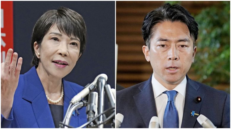 다카이치 사나에(왼쪽) 전 경제안보상과  고이즈미 신지로 농림상./교도 연합뉴스