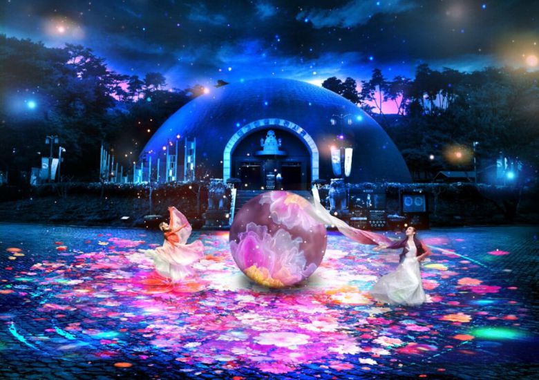 2025 국가유산 미디어아트 고령 지산동 고분군 예행 연습의 한 장면./고령군