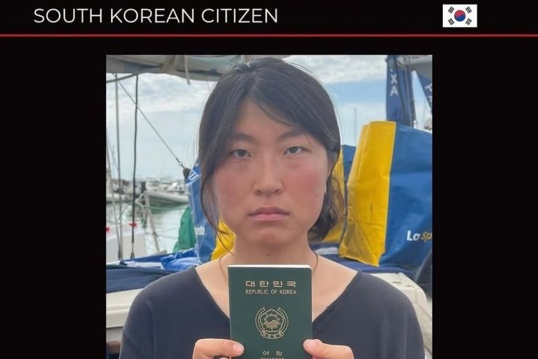 이스라엘군에 나포된 선박에 탑승 중이던 한국 국적 활동가 김아현씨./강정친구들 인스타그램