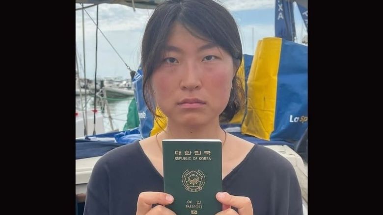 이스라엘군에 나포된 선박에 탑승 중이던 한국 국적 활동가 김아현씨./강정친구들 인스타그램