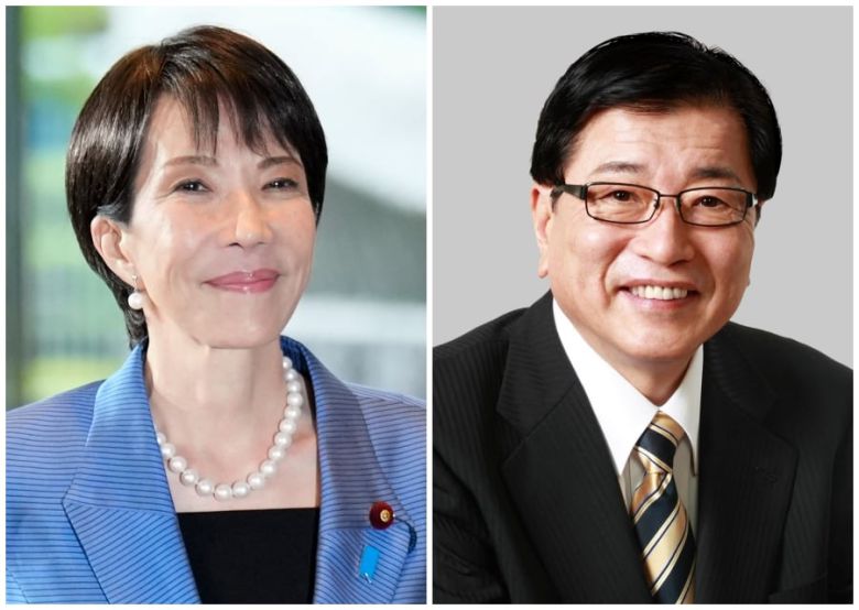 21일 일본 최초 여성 총리에 선출된 다카이치 사나에(왼쪽)와 일본 최초의 퍼스트 젠틀맨이 된 남편 야마모토 다쿠 전 중의원 의원./AP·야마모토 페이스북