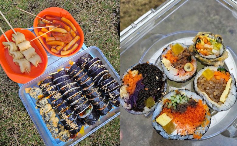 올해 김천 김밥 축제를 다녀온 방문객들이 올린 후기 사진./엑스(옛 트위터)