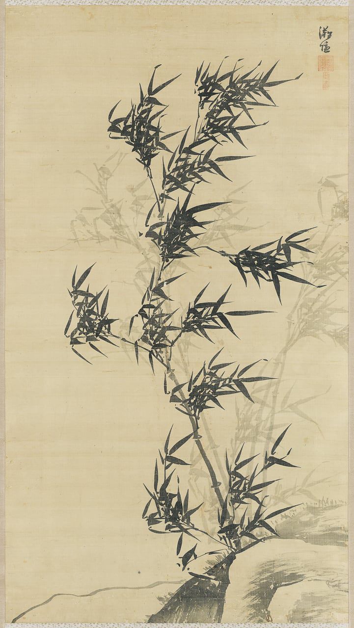 이정, '풍죽(風竹)'. 바람에 맞선 대나무를 그렸다. 5만원권 뒷면에 새겨진 그림이다. /간송미술문화재단