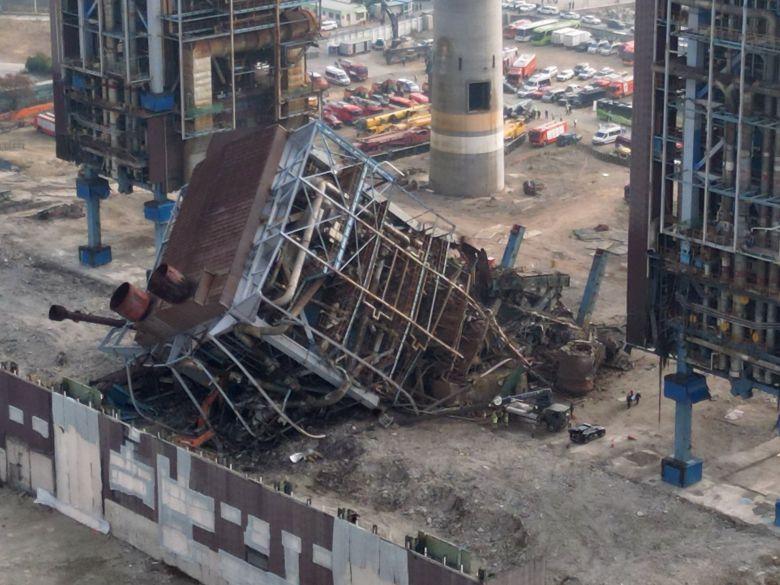 울산 남구 동서발전 울산화력발전소 보일러 타워 붕괴현장. /뉴스1