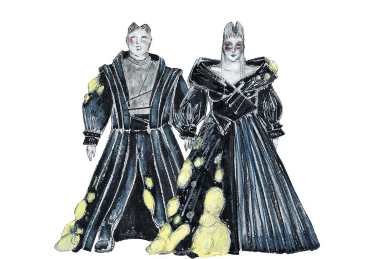 ‘트리스탄과 이졸데’의 남녀 주인공 의상. 우주복에 착안했다./국립오페라단