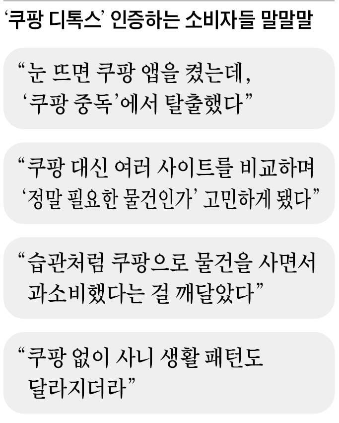 안일한 대응에 실망·분노 커져이용자 닷새 만에 204만명 줄어‘쿠팡 중독’ 벗어나보니…“급한 것만 마트서 사니 돈 아껴”“꼼꼼히 가격 비교하며 사게 돼”