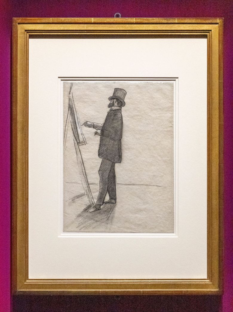 장 프레데리크 바지유, ‘이젤 앞에 선 마네’. 29.5×21.5cm. /김지호 기자