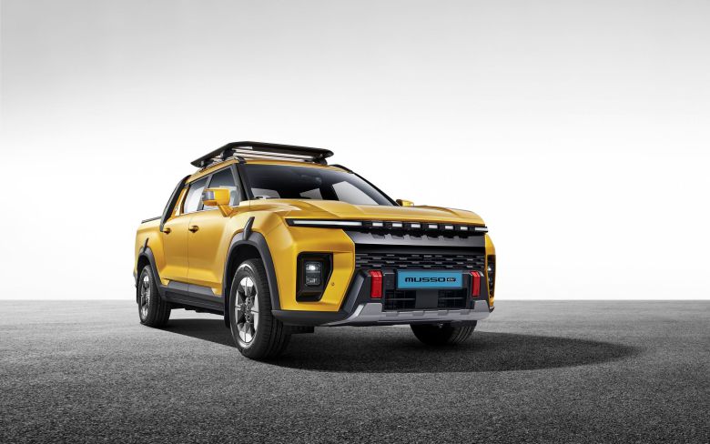 KG모빌리티의 첫 전기 픽업트럭 '무쏘 EV'. /KG모빌리티