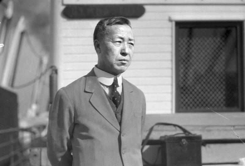 1932년 12월 국제연맹 외교를 위해 배에 오른 이승만. /UCLA