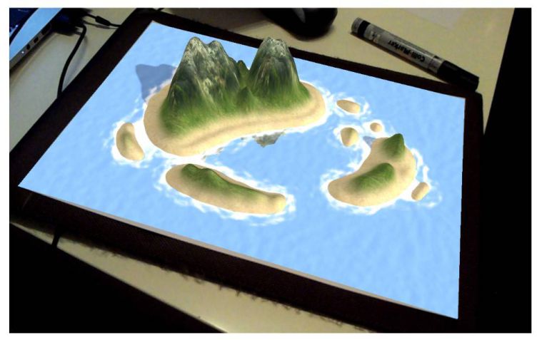 Landscape AR으로 표현한 등고선, 출처=Landscape AR