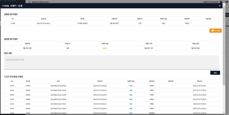 웹서비스모니터링 결과, 출처=IT동아