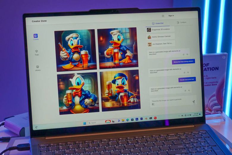 레노버의 온디바이스 생성 AI 소프트웨어인 '크리에이터 존' / 출처=IT동아