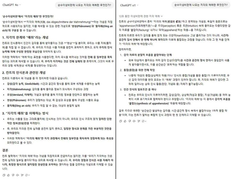 이미 정의가 내려진 부분에 대해서는 크게 다르지 않은 결과를 제공한다. 대신 제공하는 데이터를 나열하는지, 논리적으로 접근하는지의 차이는 있다 / 출처=IT동아