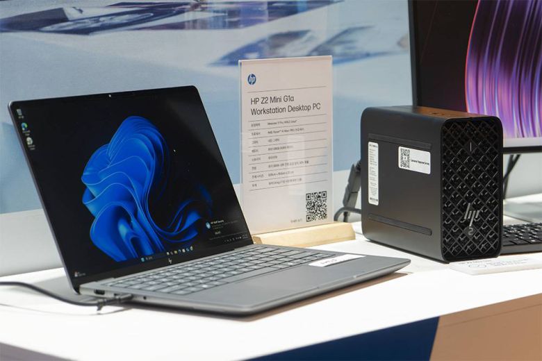 좌측이 HP Z북 울트라 G1a, 우측이 미니 PC 형태인 HP Z2 미니 G1a / 출처=IT동아