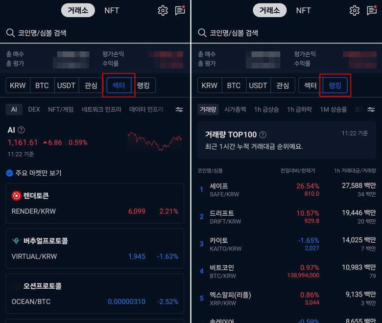 코인 분류는 섹터와 랭킹으로 구성된다 / 출처=IT동아