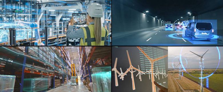 AMD FPGA가 쓰이는 다양한 산업 분야들, 예시는 산업용 증강현실 설루션, 자율주행 차량, 창고관리시스템(WMS), 신재생 에너지 발전기 관리다 / 출처=AMD