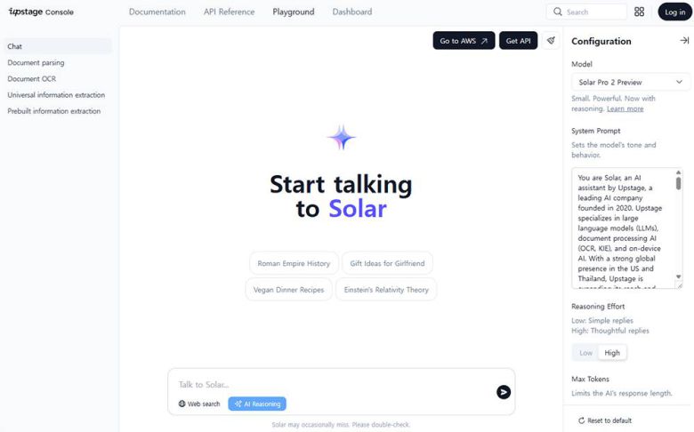 업스테이지가 시범 제공하는 대화형 AI / 출처=업스테이지