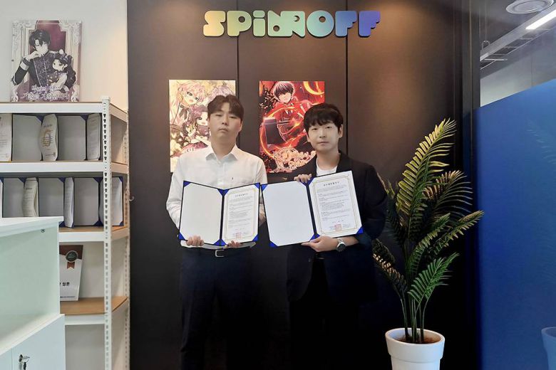 지난 7월 23일, 웹툰 및 웹소설 콘텐츠 플랫폼 알에스미디어와 업무 협약을 맺기도 했다 / 출처=동주