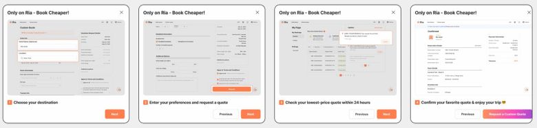4단계로 여행 견적 산출을 돕는 AI 에이전트 리아 / 출처=리아드코퍼레이션