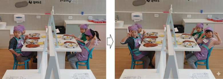 원본 사진의 포즈나 표정을 바꾸는 정도의 작업은 10초 이내로 결과물을 확인할 수 있다 / 출처=IT동아