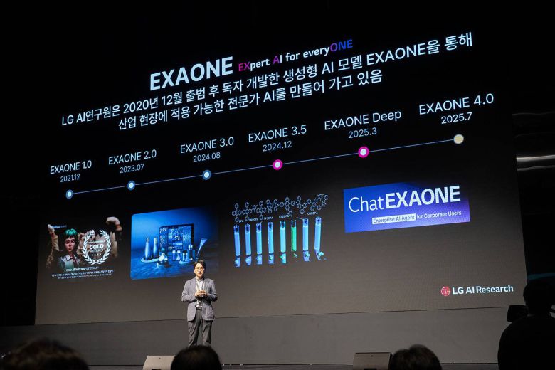 엑사원의 현장 적용 사례를 소개한 임우형 LG AI연구원 공동 연구원장 / 출처=IT동아