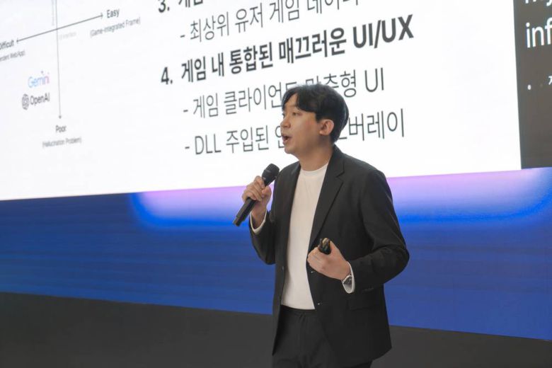 이용수 지지큐컴퍼니 대표가 GPU 대신 NPU를 활용해 게임 화상을 분석하는 기술을 소개했다 / 출처=IT동아