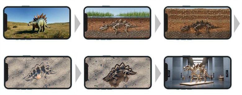 무아베모션의 인터랙션 기술로 만든 3D 공룡 화석 발굴 체험 / 출처=무아베모션