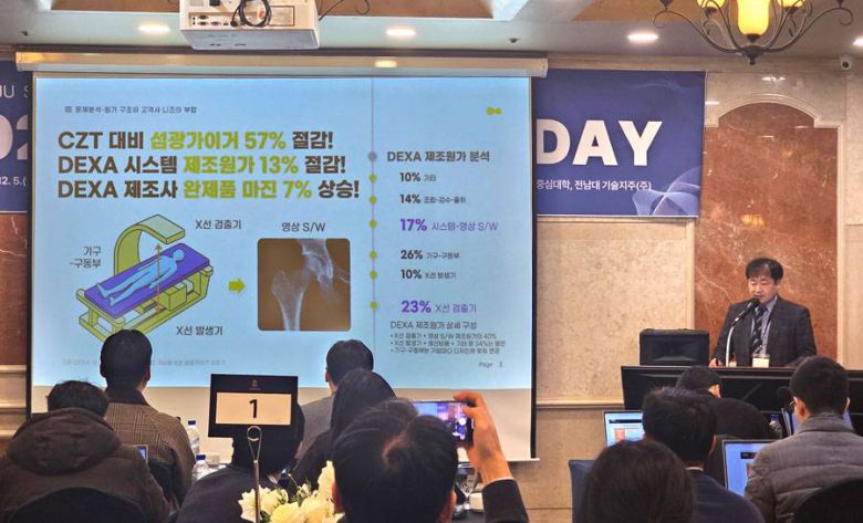 기존 DEXA 시스템과 즉시 호환 가능한 저비용 X선 섬광가이거 검출기를 소개하는 강지훈 전남대 의공학부 교수 / 출처=IT동아