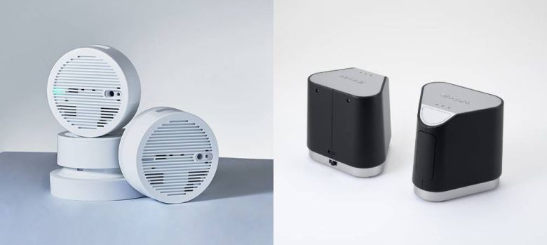 파이퀀트가 개발한 에어퀀트(좌)와 워터스캐너 / 출처=파이퀀트