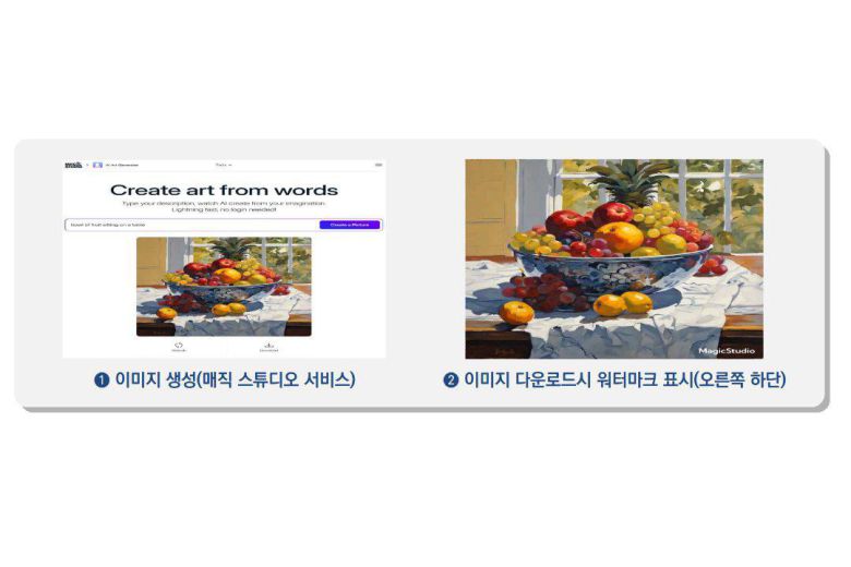 최종 결과물에 워터마크 표시를 적용한 이미지 / 출처=과기정통부