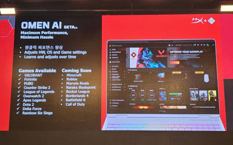 AI 기반 성능 최적화 기술인 ‘오멘 AI(OMEN AI)’ / 출처=IT동아