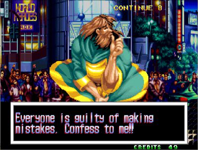 (개발사가 뭔 생각을 가지고 있었는지 종잡을 수 없는 컨티뉴 화면...)