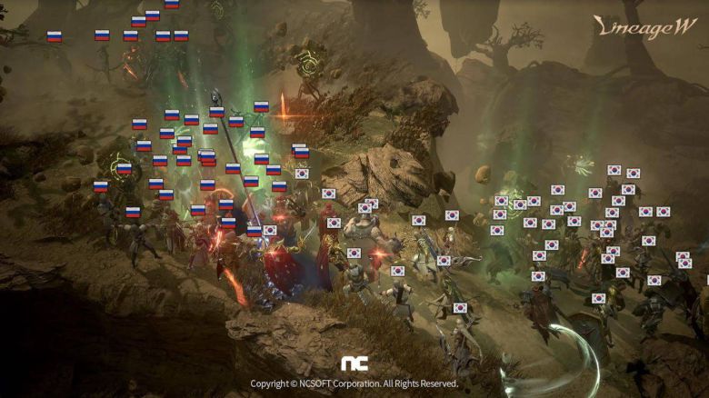 국가별 대항전이 가능한 '리니지W' / 엔씨소프트 제공