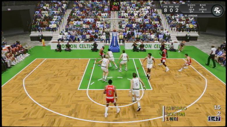 시대 필터가 적용된 게임 화면