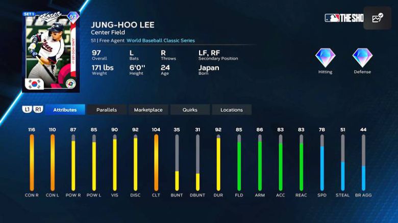 WBC 이정후 선수 카드