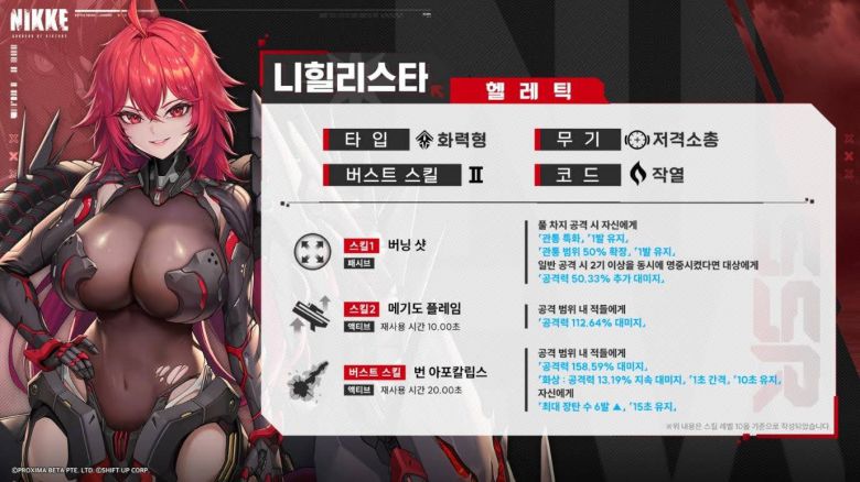 강력한 화력을 보여줄 '니힐리스타'