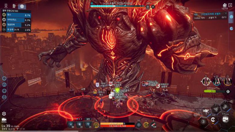 거대 보스와 싸우는 기간토마키아