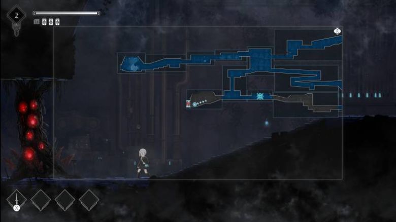 아직 갈 수 없는 곳은 맵에서 명확하게 알려준다