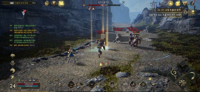 모바일 버전 플레이 화면