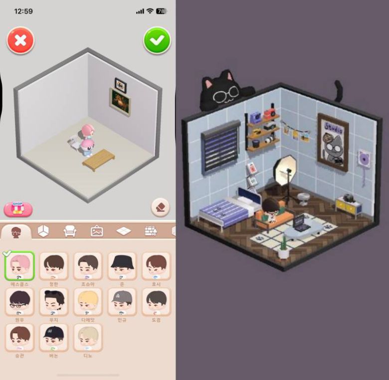 썰렁한 공간을 다양한 오브젝트로 채워나갈 수 있다