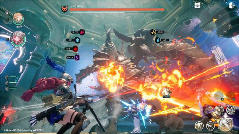 래곤소드 전투 PC 화면