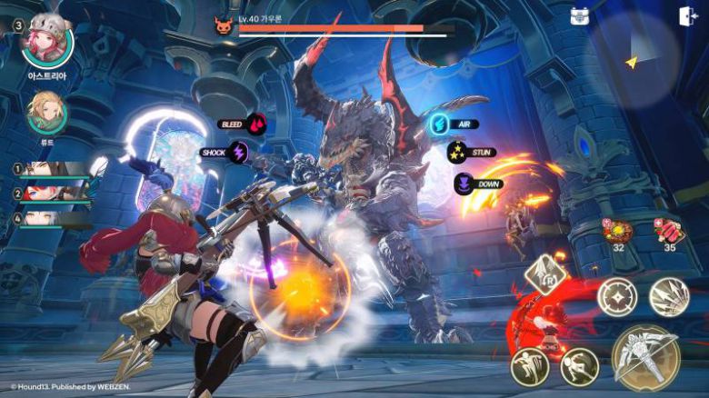 드래곤소드 전투 모바일 화면