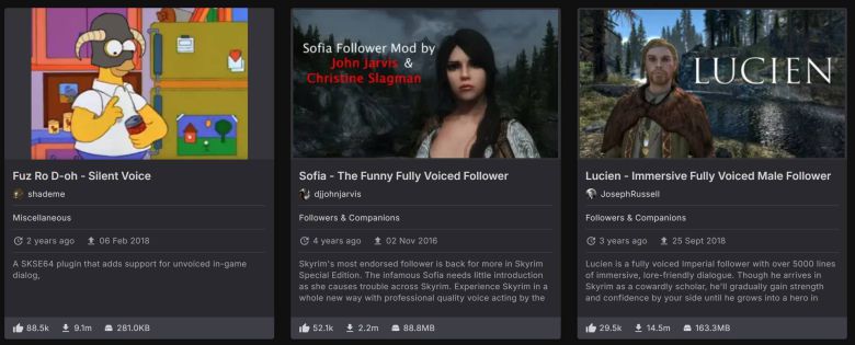 스카이림 음성 보이스 모드