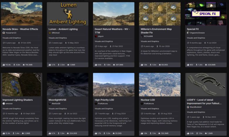 그래픽 모드(자료 출처-넥서스 모드)