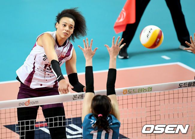 [OSEN=장충, 김성락 기자] 디우프가 강타를 하고 있다./ksl0919@osen.co.kr