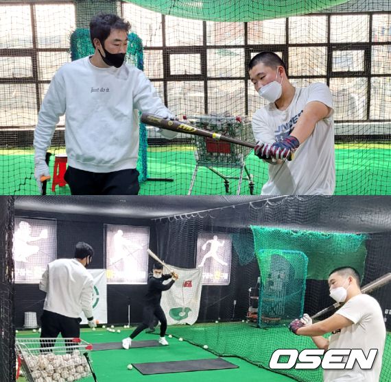 [OSEN=대전, 이상학 기자] 송광민이 학생 선수들과 함께 훈련하고 있다. /waw@osen.co.kr