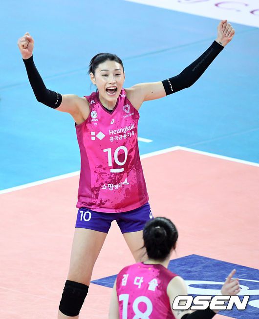 [OSEN=인천, 이대선 기자] 흥국생명 김연경이 환호하고 있다. /sunday@osen.co.kr